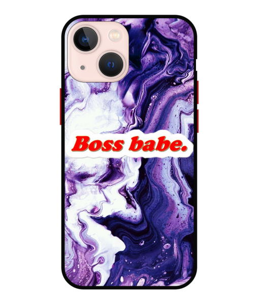 Husa IPhone 14, Protectie AntiShock, Marble, Boss Babe